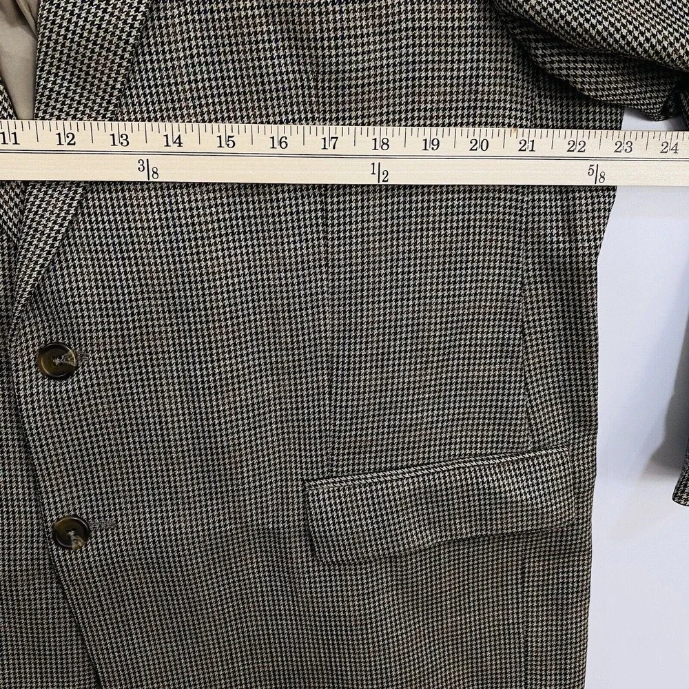 Lauren‎ Ralph Lauren Men's Wool Blazer 46R Brown Check Business Career